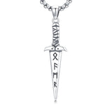 Sterling Silver Viking Dagger Pendant Necklace