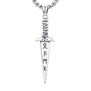 Sterling Silver Viking Dagger Pendant Necklace