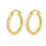 14K Gold Plated Cubic Zircon Hoop Earrings for Women