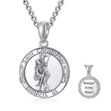 925 Sterling Silver Patron Saint Medals Saint Christopher Amulet Saint Michael Necklace Protection Jewelry for Men