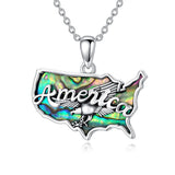Sterling Silver Jamaica America Texas Africa Map Pendant Necklace Country Map Chain Jewelry Gifts