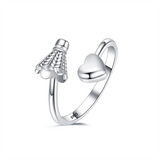 Badminton/Football/BasketballHeart Adjustable Open Ring Statement Creative Sport Style Shape Souvenir Gifts