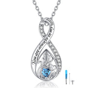 Sterling Silver Personalized Engraved Infinity Urn Necklace for Ashes