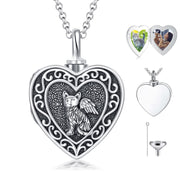 Sterling Silver Personalized Photo & Engraved Cat Urn Necklace for Ashes