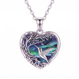 Sterling Silver Tree of Life Heart Shaped Horse Cat Dragonfly Butterfly Hummingbird Pendant Necklace