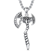 Sterling Silver Viking Axe Pendant Necklace for Men