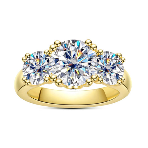 Sterling Silver 3 Stone 3CT/5CT Moissanite Engagement Ring Promise Anniversary Ring for Women