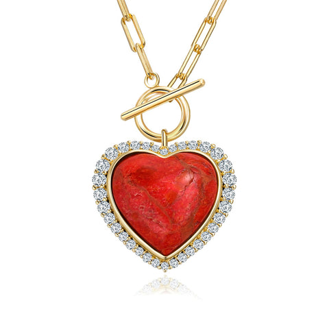 Sterling SilverTurquoise Red Coral Lapis Lazuli Malachite Paperclip Chain Necklace