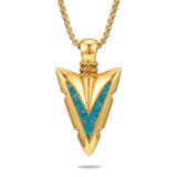 Malachite Turquoise Arrow Pendant Necklace for Men