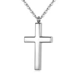 Stainless Steel Simple Men’s Stainless Steel Cross Pendant Chain Necklace for Men Women, 20-24 Inches Chain