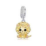 Sterling Silver Lion Red Panda Fox Bear Capybara Charm Beads Christmas Birthday Gift