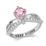 Copper Sterling Silver Personalized Birthstone High School College Class Ring Graduation Memorial Rings Gifts for Her