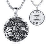 St Michael Necklace 925 Sterling Silver Amulet Pendant with 22+2 Inch Stainless Steel Chain Jewelry for Men & Women