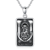 Sterling Silver Goddess Athena High Priestess Pendant Necklace