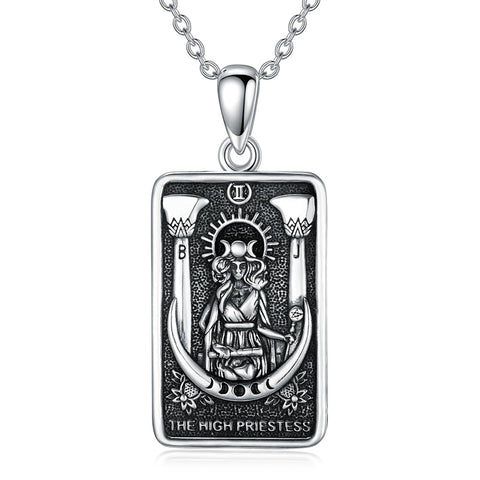 Sterling Silver Goddess Athena High Priestess Pendant Necklace