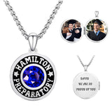 Sterling Silver Custom Birthstone Photo Engraved Class High School College Graduation  Necklace