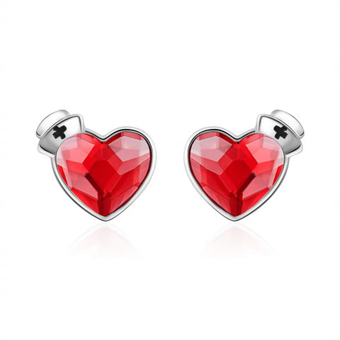 Sterling Silver Medical Symbol Studs Earrings