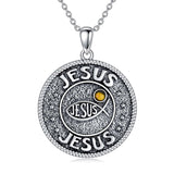 Sterling Silver Jesus Mustard Seed Protection Pendant Necklace