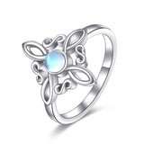 Witches Knot Rings Sterling Silver Witch's Magical Knot Rings Moonstone Pagan Jewelry Celtic Cross Jewelry for Women Girls