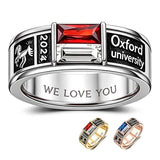 Copper Personalized Birthstone High School College Class Ring Graduation Gift