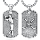 Sterling Silver Dog Tag Baseball Basketball Softball Soccer Pendant Necklace for Men