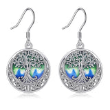 Tree of Life Earrings Sterling Silver Celtic Tree of Life Abalone Shell Dangle Drop Earrings for Women Jewelry