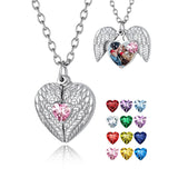 Copper Personalized Bitrthstone Photo Heart Pendant Necklace