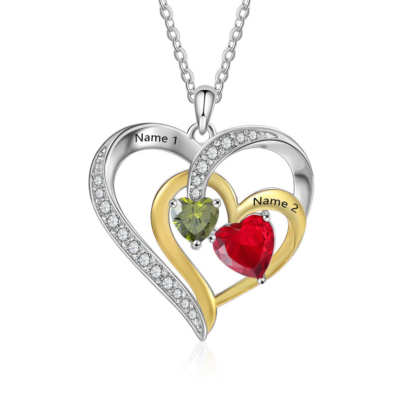 Sterling Silver Personalized Name Birthstone Mothers Necklace for Women