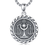 Sterling Silver 12 Zodiac Astrology Horoscope Pendant Necklace
