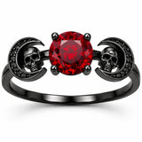Sterling Silver 10K 14K 18K Gold Personalized Gothic Skull Ring Exquisite Spooky Jewelry for Halloween Lovers