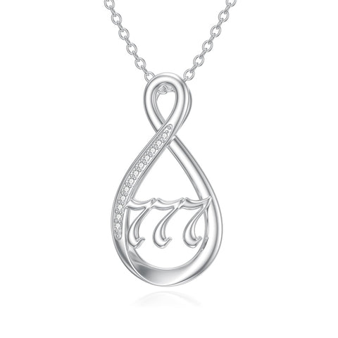 Sterling Silver 111 222 333 444 555 777 888 999 Infinity Angel Number Pendant Necklace