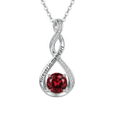 14K Gold Plated 12 Month Birthstone Infinity Twisted Pendant Necklace Mother's Day Christmas Anniversary Birthday Gift