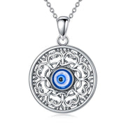 Sterling Silver  Evil Eye Protection Pendant Necklace
