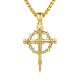 14K Gold Plated Cross Pendant Necklace for Men