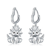 Sterling Silver Dinosaur Hoop Earrings