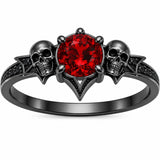 Sterling Silver 10K 14K 18K Gold Personalized Gothic Skull Ring Exquisite Spooky Jewelry for Halloween Lovers