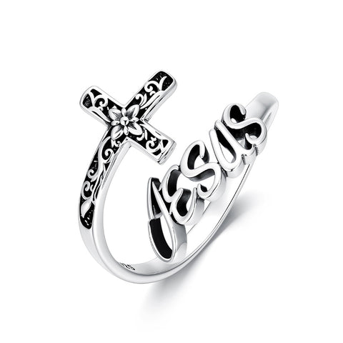 Sterling SilverJesus Cross Bee Cross  Dragonfly Cross Moonstone Sunflower Tree of Life Sunflower Adjustable Spoon Ring