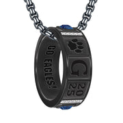Sterling Silver 10K Gold 14K Gold 18K Gold Personalized Birthstone EngravedClass Pendant Necklace for Men