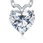 Sterling Silver Heartshap Moissanite Pendant Necklace