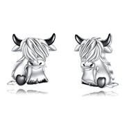 Highland Cow Earrings Sterling Silver Scottish Highland Cow Stud Earrings Jewelry Gifts for Women Girls