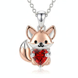 Sterling Silver 12 Month Birthstones Hedgehog Pug Fox Otter Pendant Necklace Gifts for  Birthday, Christmas, Graduation