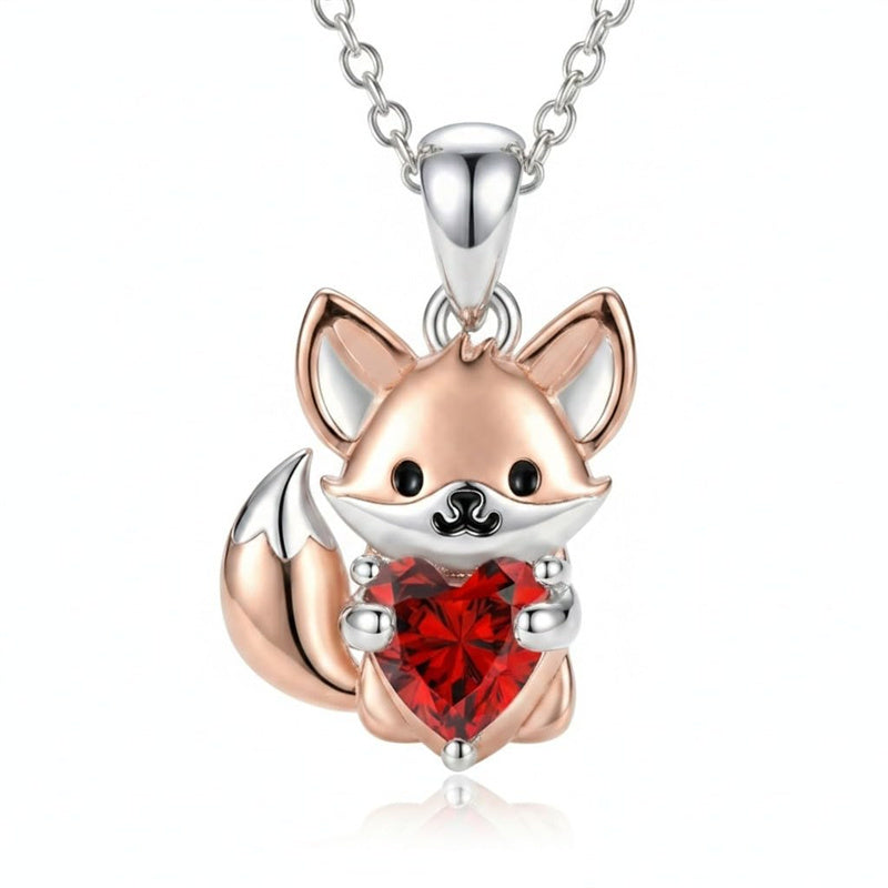 Sterling Silver 12 Month Birthstones Hedgehog Pug Fox Otter Pendant Necklace Gifts for  Birthday, Christmas, Graduation