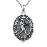 Sterling Silver Baseball Soccer Hockey Football Basketball Taekwondo Tennis Golf Runner Pendant Necklace