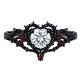 Sterling Silver 10K 14K 18K Gold Custom Engraved  Moissanite Gothic Ring for Women Halloween Gift