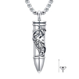 Sterling Silver Animal Angel Wings Pet Jesus Bullet Urn Necklaces for Ashes for Men