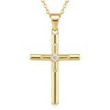 Minimalist Cross Pendant Necklace 14K Gold Plated for Women Faith Jewelry Religious Gifts