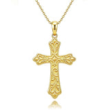 14K Plated Gold Cross Pendant Crucifix Necklace Christian Jewelry Baptism Religious Faith