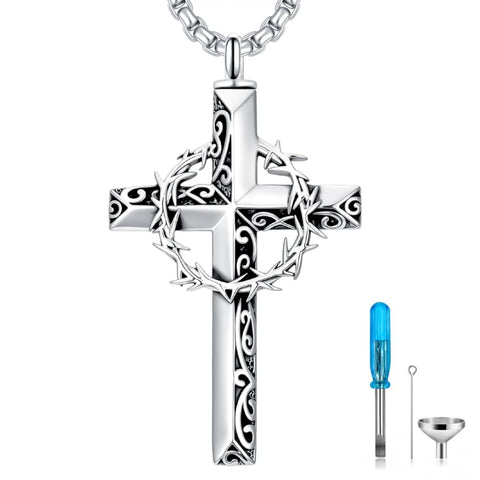 Sterling Silver Cross Hummingbird Cardinal  Rose Sunflower Urn  Necklace for Ashes Cremation Jewelry
