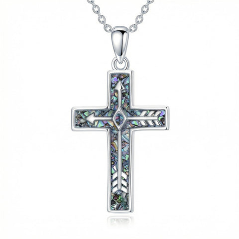 Sterling Silver Cross Pendant Necklace for Women Southwestern Cross Jewelry Gifts