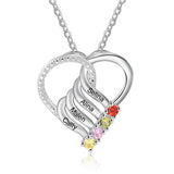 Sterling Silver Personalized  Engraved 2-6 Names Family Pendant Necklace